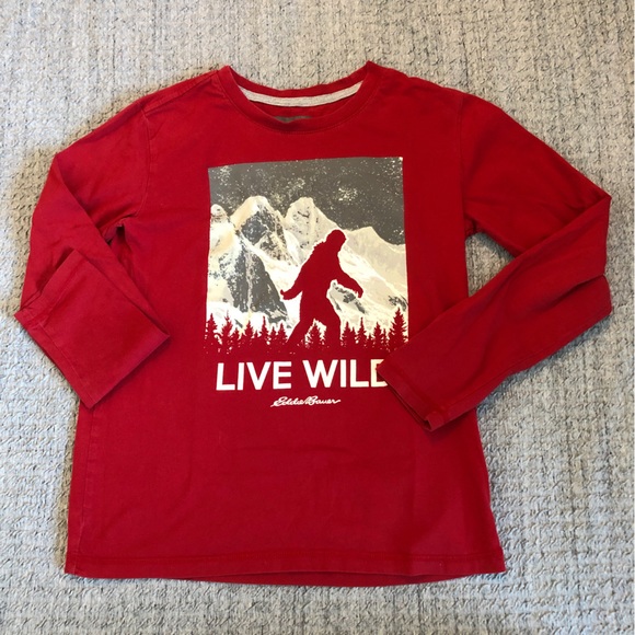 Eddie Bauer Other - Eddie Bauer Live Wild Bigfoot Longsleeve red Tee Medium
